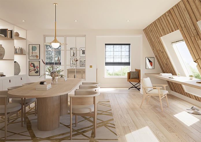 Novara Voile, Pebble Grey - Motorised Roman Blind - Image 8